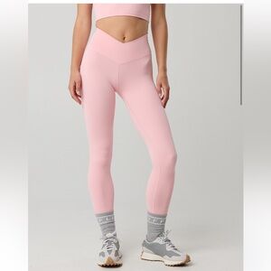 Aerie OFFLINE Size Medium Real Me Crossover 7/8 Leggings Club Pink High Waisted